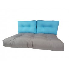 Mavi  Sırt Yastıklı Palet Minderi 120x80 Cm-Fitsdekor